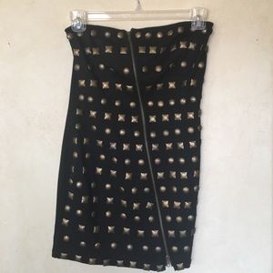 Black studded tube dress